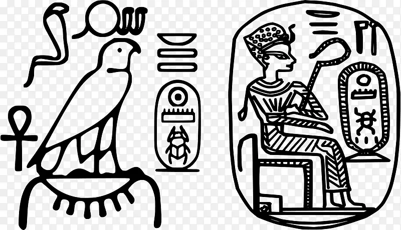 古埃及象形文字剪贴画