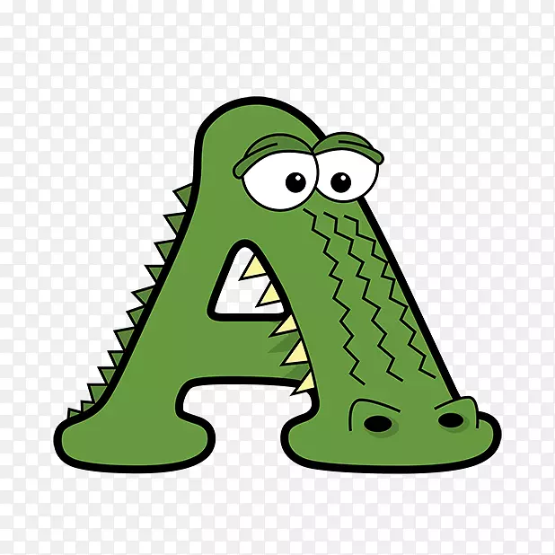 字母表着色书字母表图片字典鳄鱼夹艺术.鳄鱼