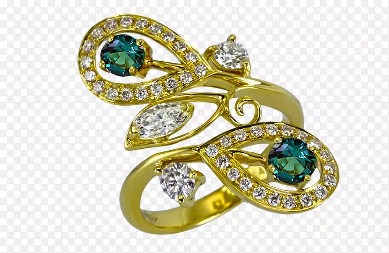 耳环珠宝翠绿宝石钻石戒指