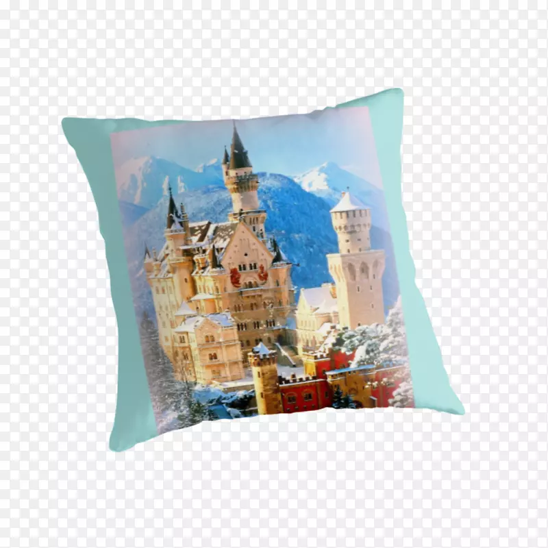 投掷枕头垫新斯旺斯坦城堡施坦加滕枕头