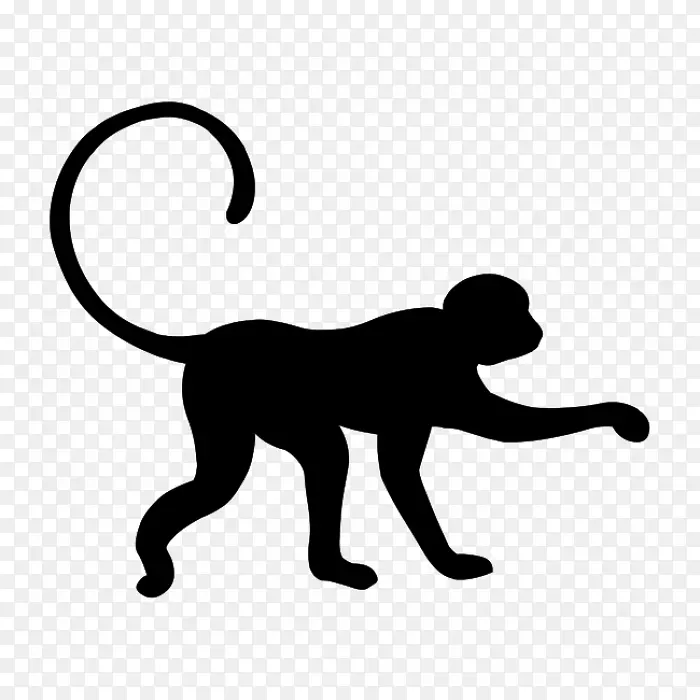 灵长类猴树照护黑猩猩贴纸-猴子