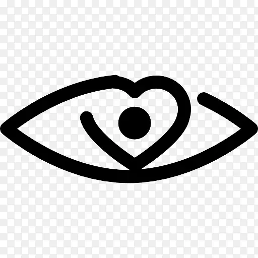眼心形符号计算机图标.眼睛