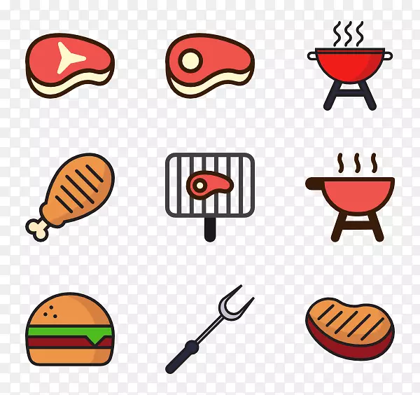 烤肉电脑图标汉堡包夹艺术-烧烤