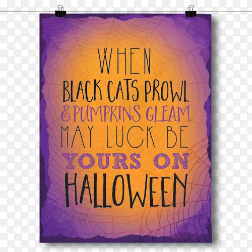 海报猫紫色黑色字体-猫