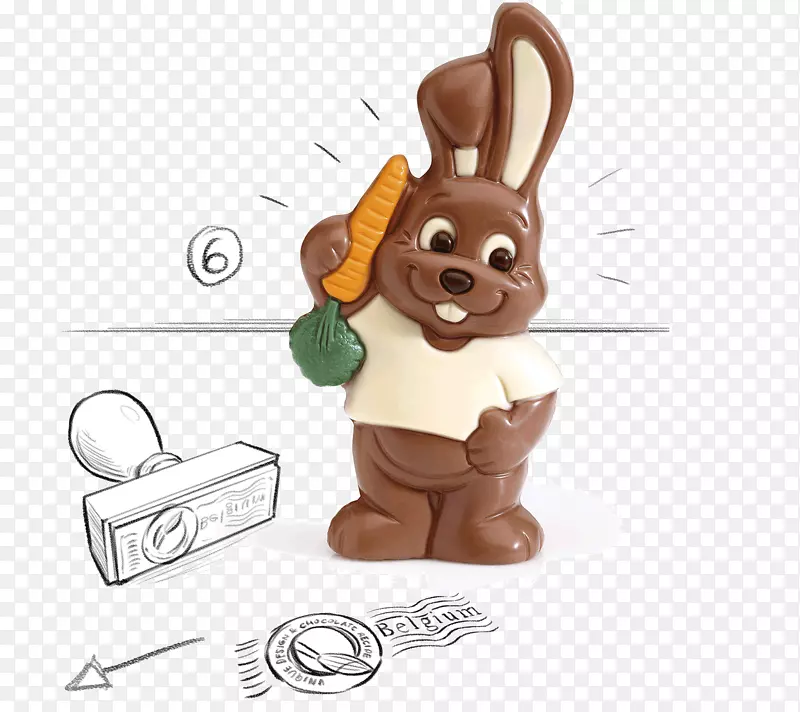 复活节兔子小铁轨巧克力兔巧克力