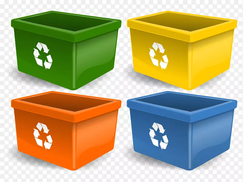 垃圾桶、塑料回收垃圾桶和废纸篮.箱子