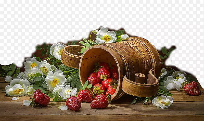 静物草莓镶嵌艺术摄影-草莓