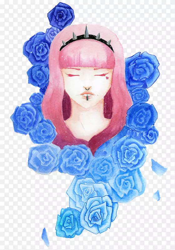 蓝玫瑰画花瓣-玫瑰帕特尔