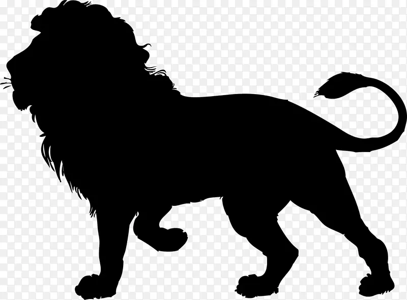 非洲野狗狮子剪影剪贴画-狮子