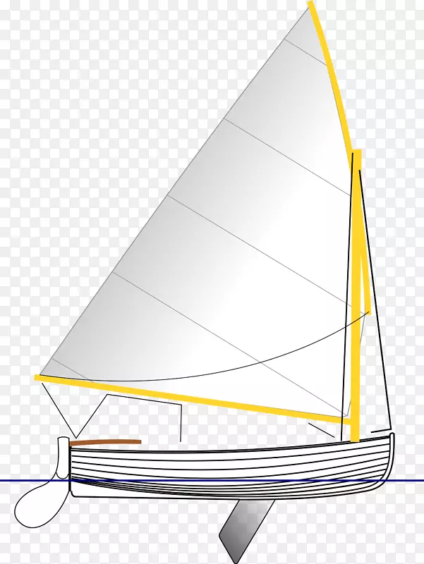 小艇，扬帆，12英尺长的小艇帆