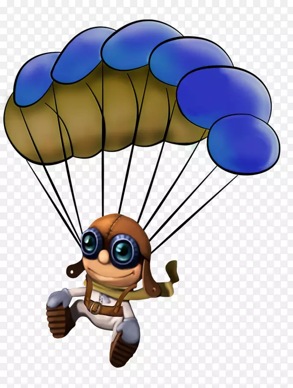 降落伞空中运动卡通降落伞