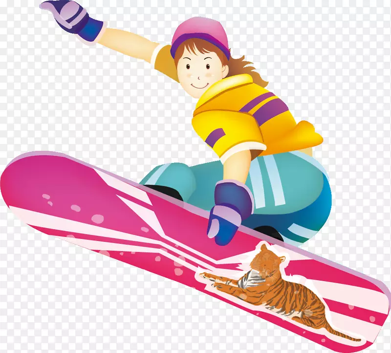 滑雪板滑雪插画-滑雪