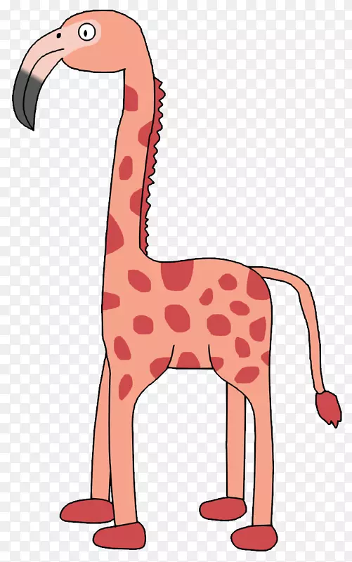 长颈鹿颈陆地动物粉红色m剪贴画长颈鹿