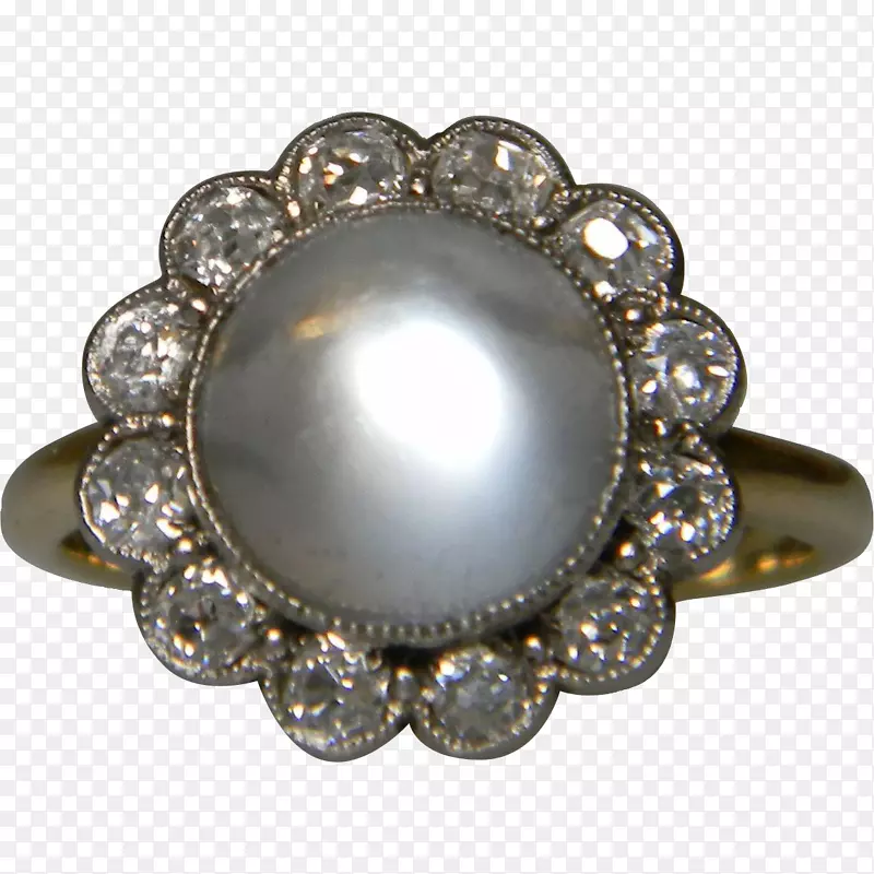 戒指珍珠体珠宝钻石戒指