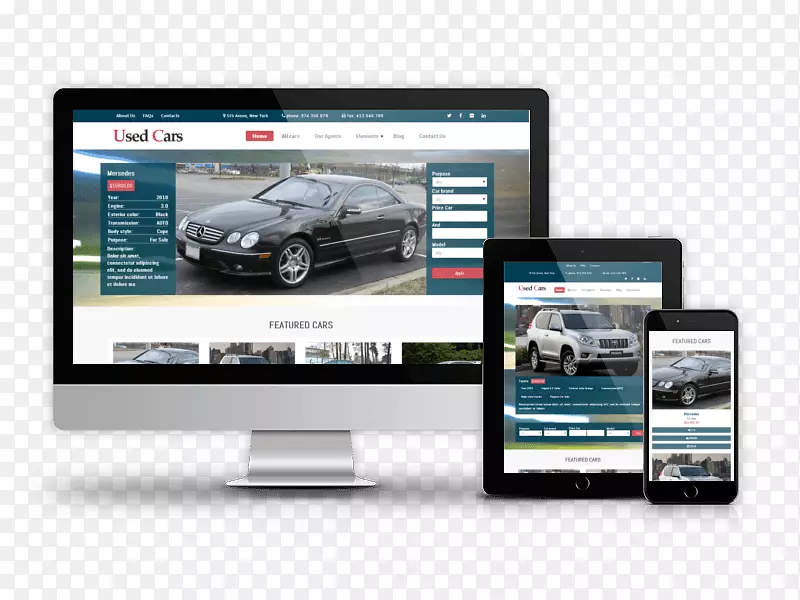 汽车经销商响应网页设计二手车模板-汽车