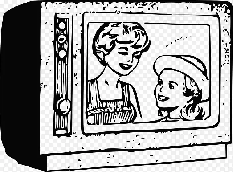电视黑白剪辑艺术-复古电视