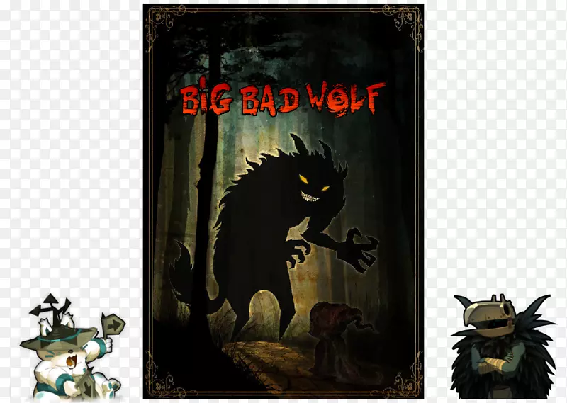 大坏狼小红帽灰狼动物海报-大灰狼