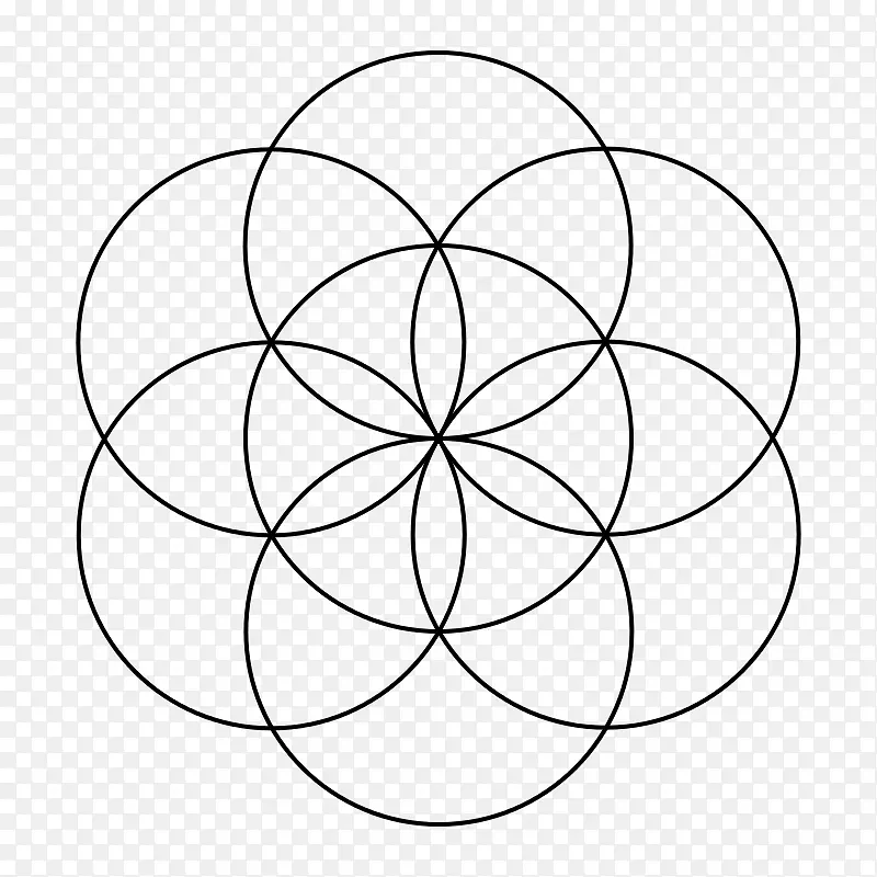 神圣几何重叠圆网格对称图案圆