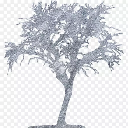 细枝黑白树计算机图标-树