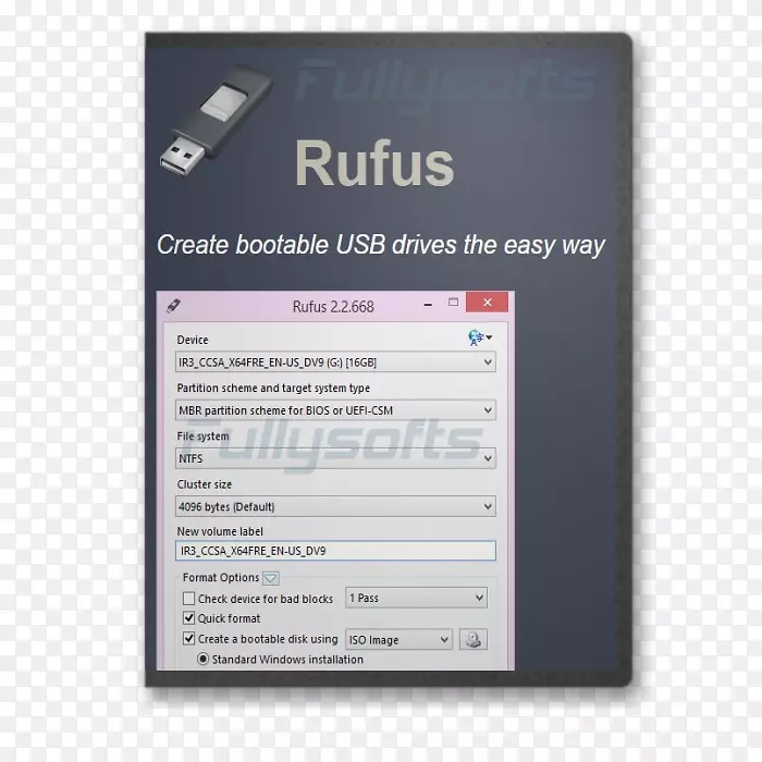 Rufus usb闪存驱动器启动实时usb安装-usb