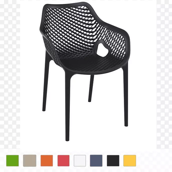 花园家具椅黑色塑料户外椅