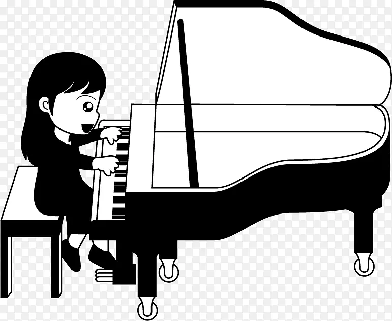 大钢琴解说音乐黑白钢琴