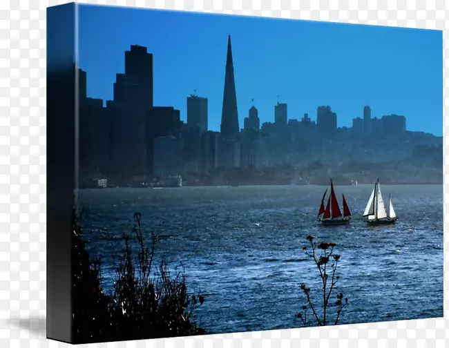 水上交通画框城市景观-旧金山天际线