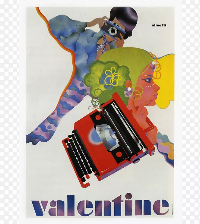 海报Olivetti情人节打字机广告设计