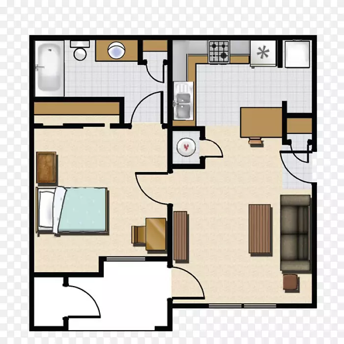 圣马科斯公寓楼的Castlerock公寓平面图