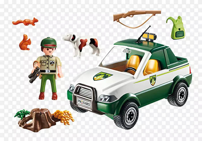 皮卡停车场护林员玩具运动型多功能车游戏-捡起玩具