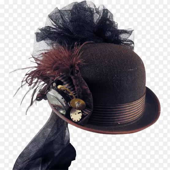 帽子帽，蒸汽朋克服装，皮革头盔-帽子