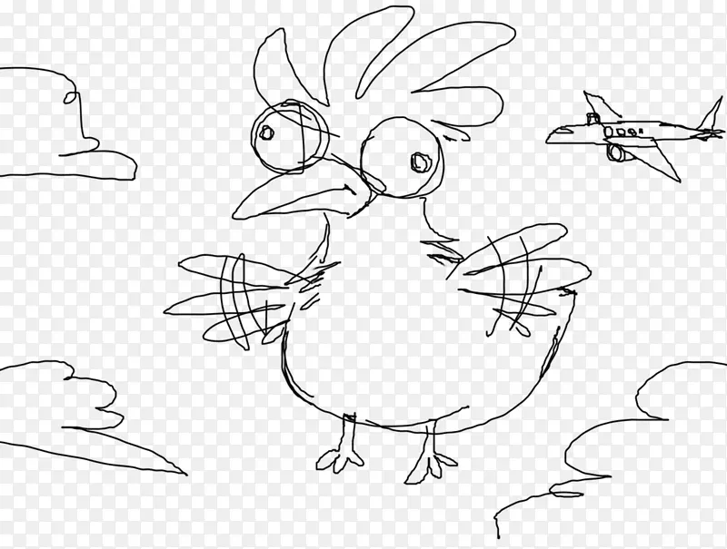 鸭鸡茜尼尼水鸟-鸡素描