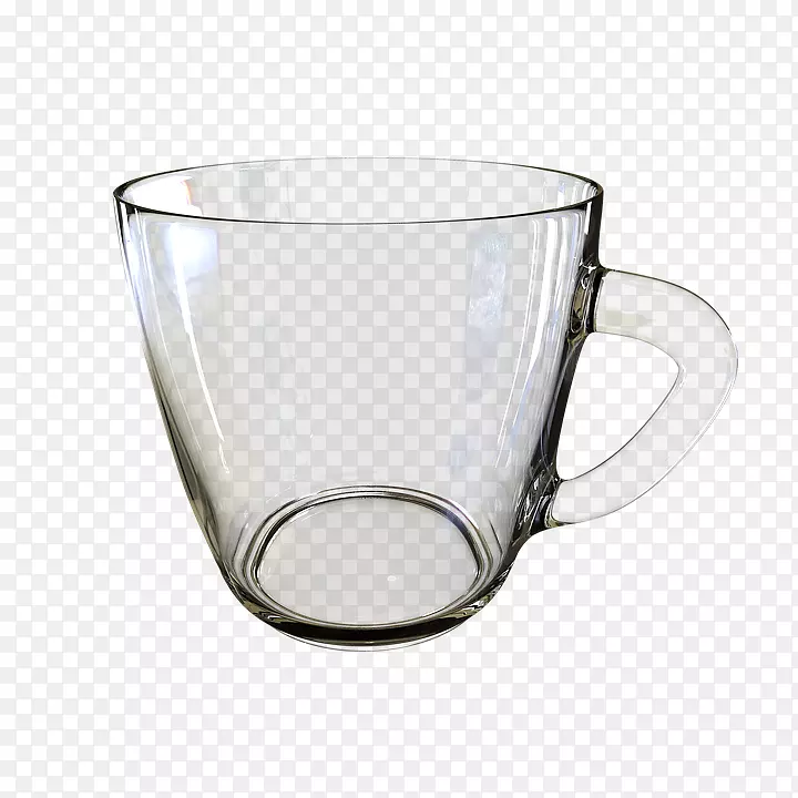 咖啡杯玻璃杯透明半透明像素玻璃