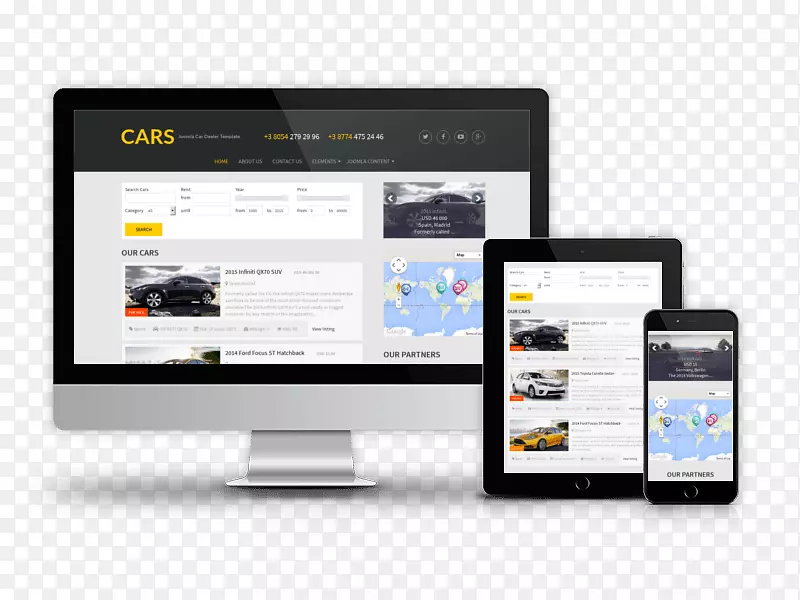 汽车响应网页设计Joomla web模板系统-专业cv