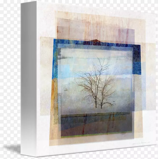 油漆窗，单株树形画框，厘米画