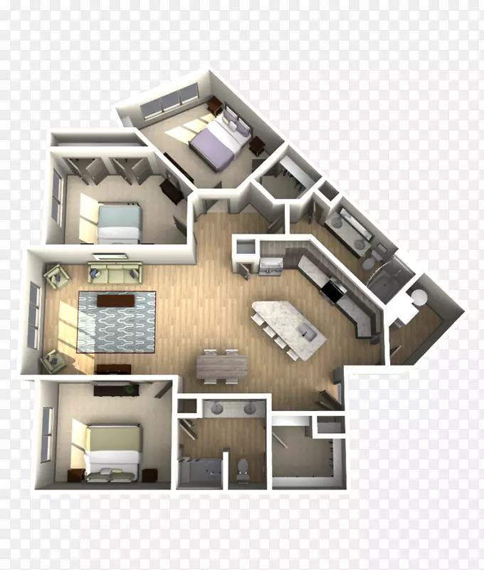 新月形北角公寓平面图建筑-公寓