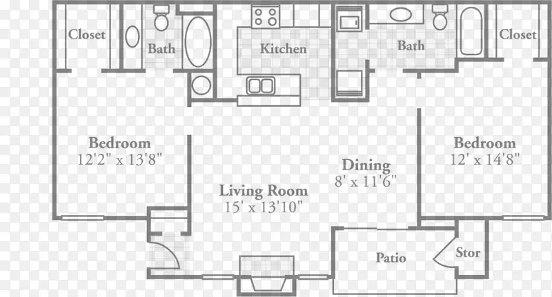 住宅平面图，客厅，餐厅