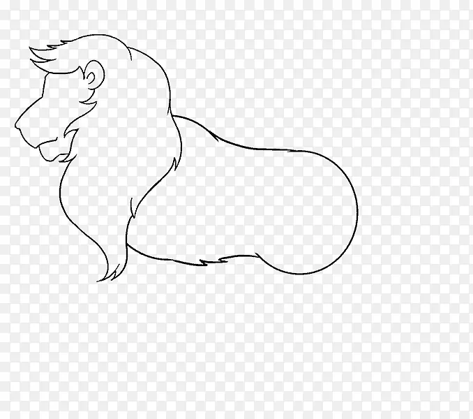 狮子画鬃毛素描-狮子
