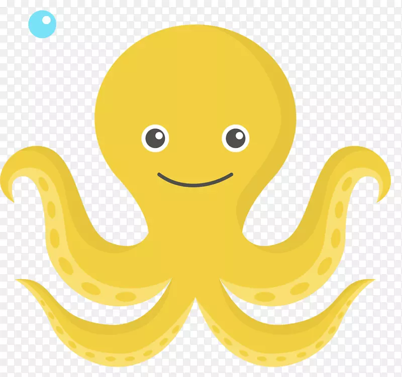 章鱼黄色剪贴画设计