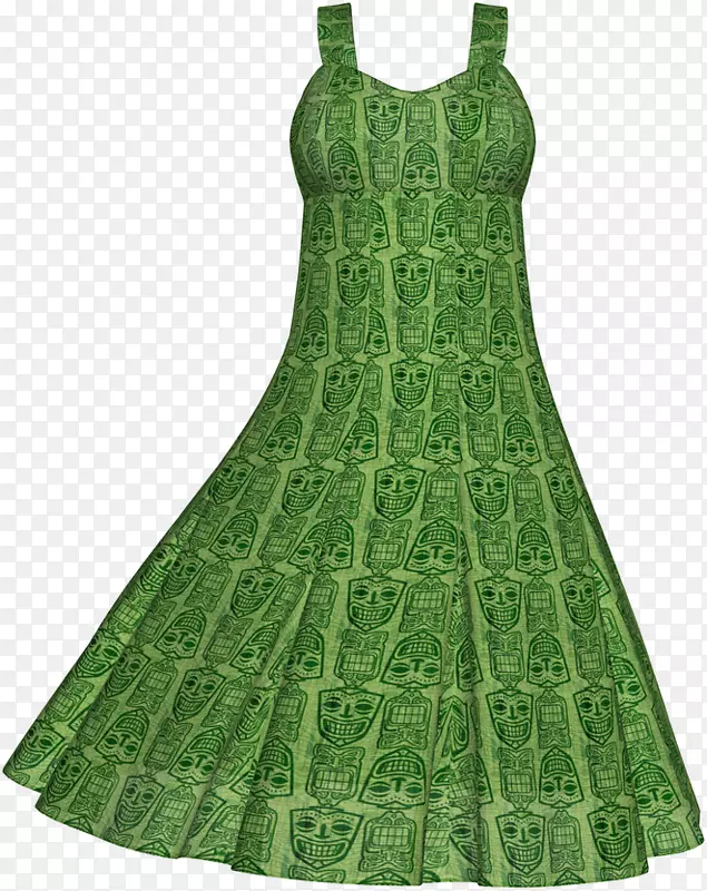 服装设计鸡尾酒礼服绿色鸡尾酒礼服-鸡尾酒