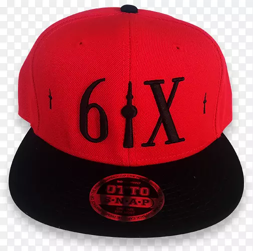 棒球帽6ix健身中心刺绣帽红色棒球帽