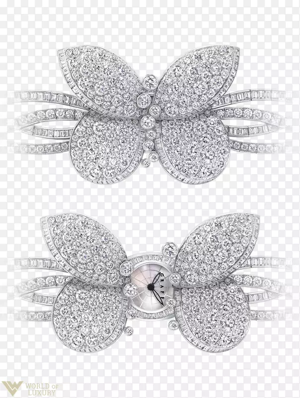 蝴蝶格拉夫钻石胸针首饰-蝴蝶
