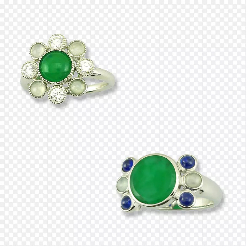 翡翠耳环珠宝，绿松石蓝宝石-翡翠