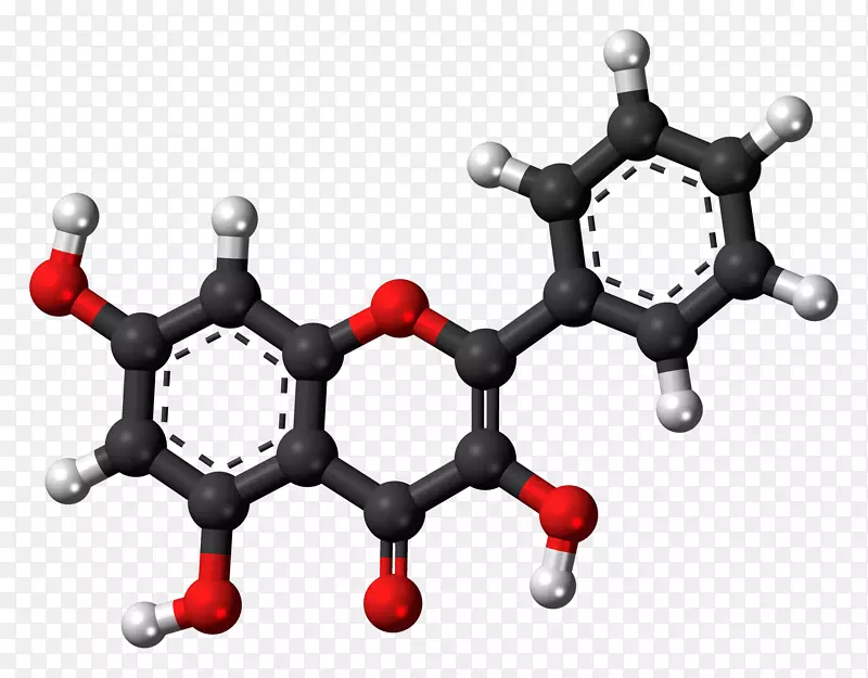 黄酮醇槲皮素黄酮多酚三维球
