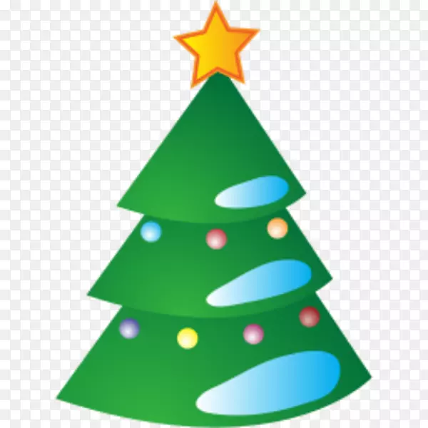 圣诞老人新年树电脑图标剪贴画-新年树