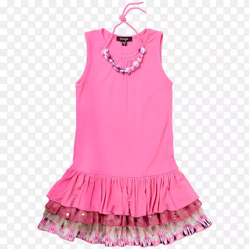 连衣裙褶皱袖睡衣粉红色m-郁金香材质