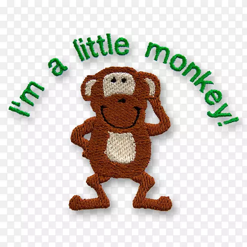 猴机刺绣玩具毛绒玩具字体猴子