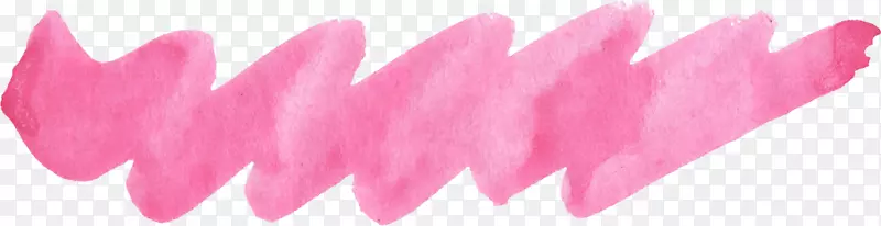 水彩画透明水彩轮刷粉红粉刷笔画