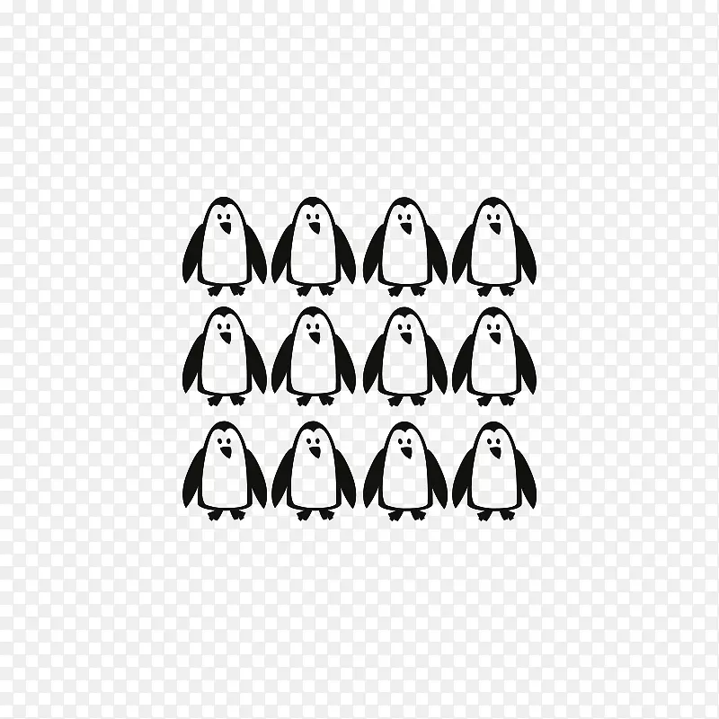 企鹅卡通线字体-企鹅