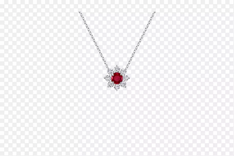 宝石魅力和吊坠项链身体珠宝-红宝石